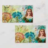 Vintage Dame und Blume Visitenkarte (Vorne/Hinten)