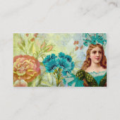 Vintage Dame und Blume Visitenkarte (Rückseite)