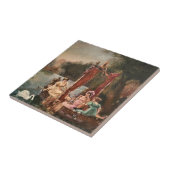 Vintage Damen auf dem Wasser Fliese (Seite)