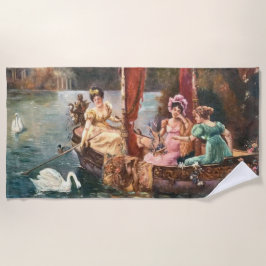 Vintage Damen auf dem Wasser Strandtuch