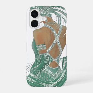 Vintage-Damen gehen grünes Kunstposter iPhone 16 Hülle
