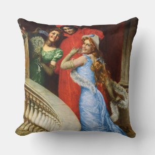 Vintage Damen in Rot-Grün bei Masquerade Kissen