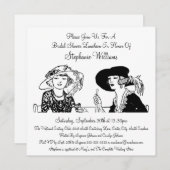 Vintage Damen mit Hut-elegantem Brautparty Einladung (Vorne/Hinten)