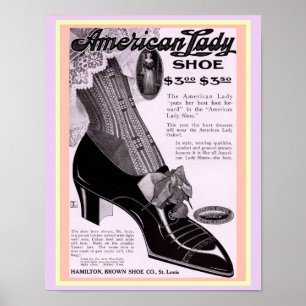 Vintage-Damen-Schuhwerbung ist wunderschön Poster
