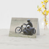 Vintage Damen-Sidecar schmieden Geburtstag Karte (Gelbe Blume)