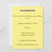 Vintage Damen-und Weihnachtsbaum-Einladung Einladung (Rückseite)