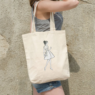 Vintage Damen-Zeichnung Mode-Tasche Tragetasche