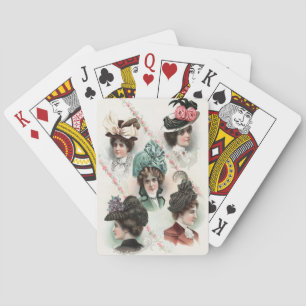 Vintage-Damenmode viktorianische Spielkarten