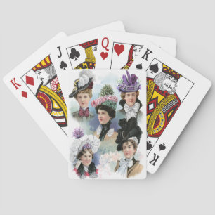 Vintage-Damenmode viktorianische Spielkarten