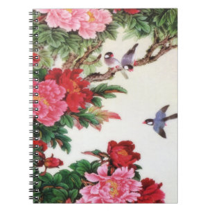 Vintage Dämmerung der Frühlings-Japaner-Grafik Notizblock