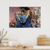 Vintage-Dämon-Sitzbild von Mikhail Vrubel Poster (Küche)