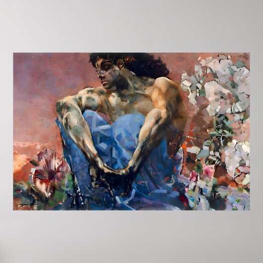 Vintage-Dämon-Sitzbild von Mikhail Vrubel Poster (Vorne)