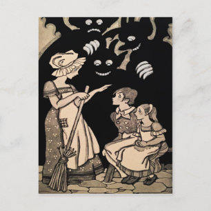 Vintage Dämonen Postkarte