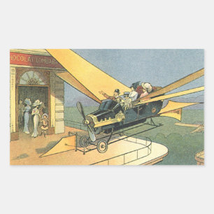 Vintage-Dampf-Punk-Cabrio im Stil der Science-Fict Rechteckiger Aufkleber