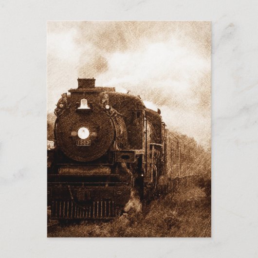 Vintage Dampfbahn Postkarte (Vorderseite)