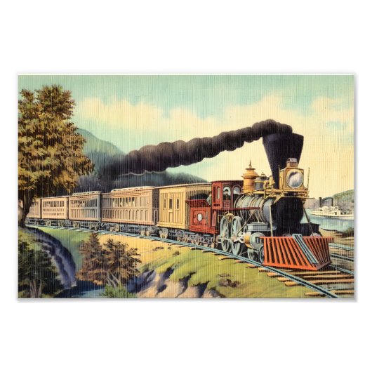 Vintage Dampfbahn, Postkarte Vs 2 Fotodruck (Vorne)