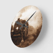 Vintage Dampfbahn Runde Wanduhr (Winkel)