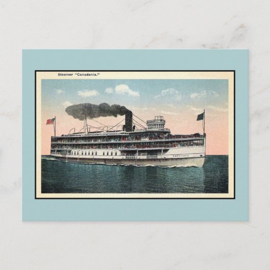 Vintage-Dampfer Canadania Postkarte (Vorderseite)