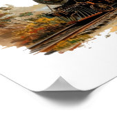 Vintage Dampflandschaft Poster (Ecke)