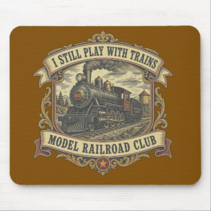 Vintage-Dampflok-Club-Wappen Mousepad