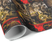 Vintage-Dampflok - Old Timer Geschenkpapier (Rolleneckpunkt)