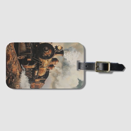 Vintage-Dampflok-Zug-Gepäckanhänger Gepäckanhänger (Vorderseite (Horizontal))