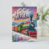 Vintage Dampflokomotive Einladung (Stehend Vorderseite)