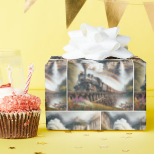 Vintage Dampflokomotive Geschenkpapier