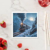 Vintage Dampflokomotive im Mondlicht Serviette (Beispiel)