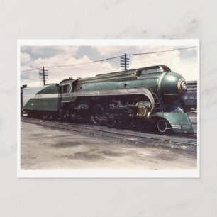 Vintage-Dampflokomotive im Streamline-Design auf P Postkarte
