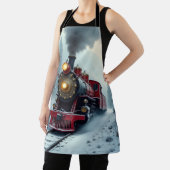 Vintage Dampflokomotive im Winterwald Schürze (InSitu)