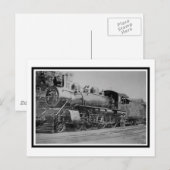 Vintage Dampflokomotive-Motor Postkarte (Vorne/Hinten)