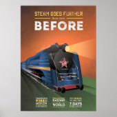 Vintage Dampflokomotive nach Moskau Poster (Vorne)
