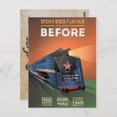 Vintage Dampflokomotive nach Moskau Postkarte (Vorne/Hinten)