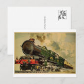 Vintage Dampflokomotive Postkarte (Vorne/Hinten)