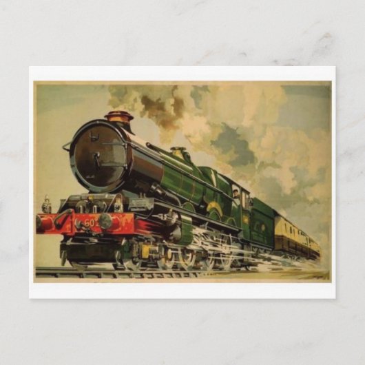 Vintage Dampflokomotive Postkarte (Vorderseite)