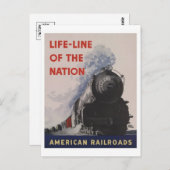 Vintage Dampflokomotive Postkarte (Vorne/Hinten)