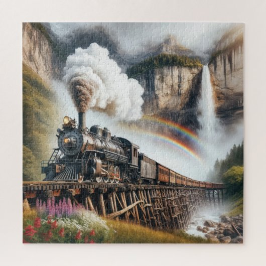 Vintage Dampflokomotive Puzzle (Vertikal)