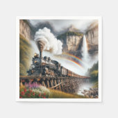 Vintage Dampflokomotive Serviette (Vorderseite)