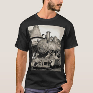 Vintage-Dampflokomotive-Zug-Geburtstag Schwarz Rei T-Shirt