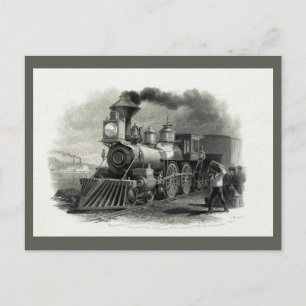 Vintage-Dampflokomotive Zug Postkarte