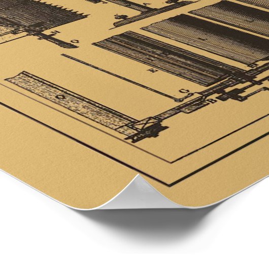 Vintage Dampfmaschine Poster (Ecke)