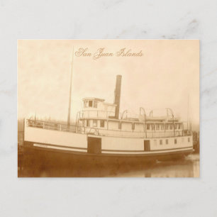 Vintage-Dampfschiff Islander Postkarte