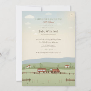 Vintage-Dampfzug-Baby-Shower-Einladung