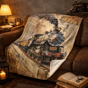Vintage-Dampfzug-Geschenk mit Namen Sherpadecke