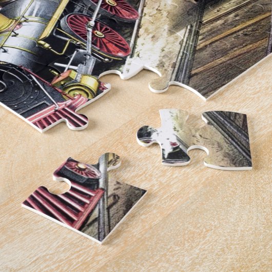 Vintage Dampfzüge - Reise - Illustration Art Puzzle (Seite)