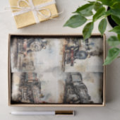 Vintage Dampfzüge Seidenpapier (Geschenk)