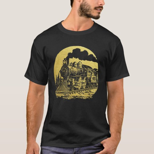 Vintage Dampfzuglokomotive T-Shirt (Vorderseite)
