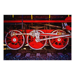 Vintage Dampfzugräder Fotodruck