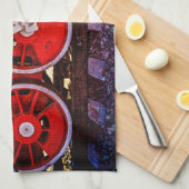 Vintage Dampfzugräder Geschirrtuch (Viertel Falte)